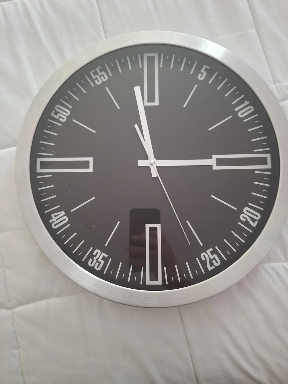 Modern Black & Silver Wall Clock
